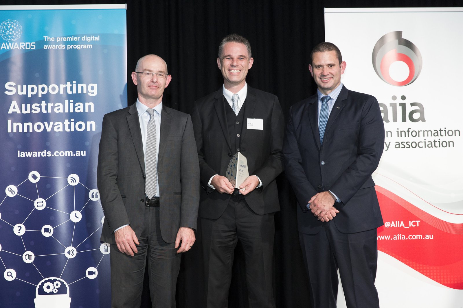Benjamin Smith and NEC colleagues at the 2016 AIIA SA/NT Awards.
