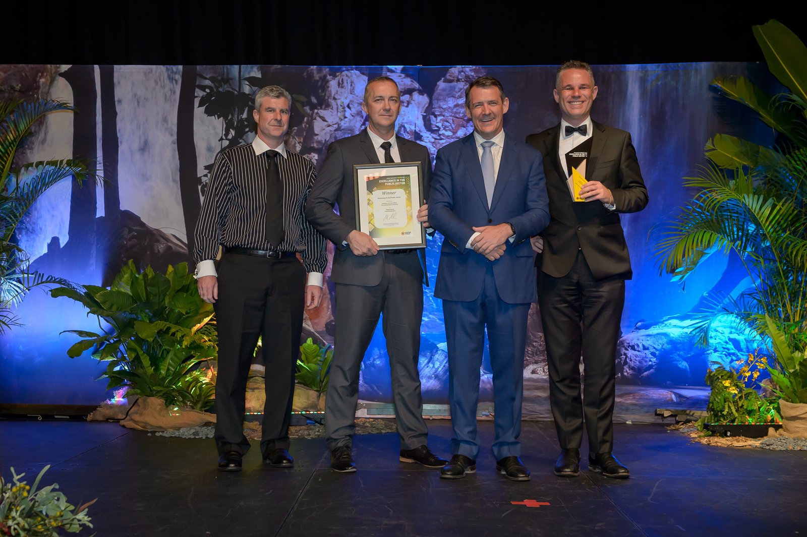 Guy Dunne, Chris Brand, Michael Gunner and Benjamin Smith at the NT Chief Minister's Innovation Award presentation.