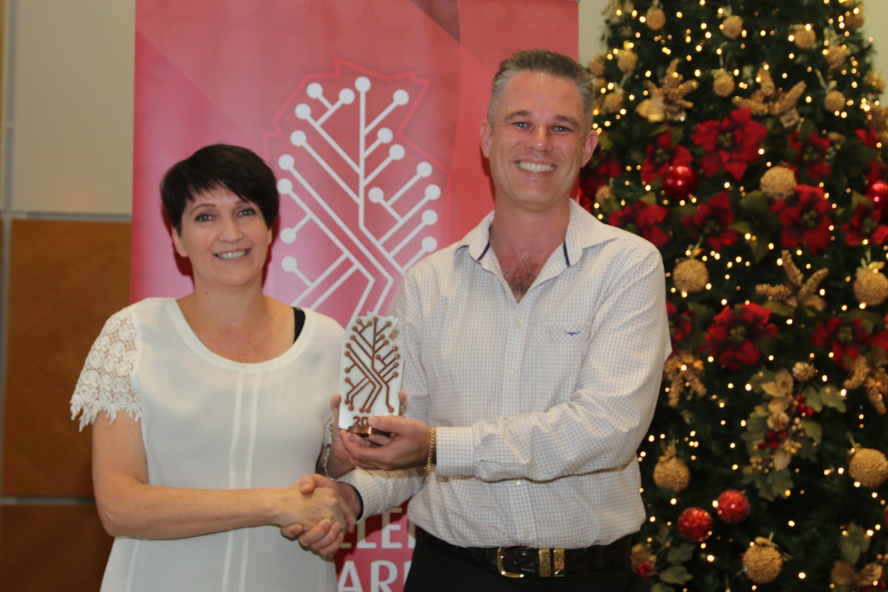 Benjamin Smith receiving recognition at a Northern Territory Digital Excellence Awards ceremony.